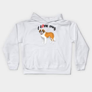 I Love My Saint Bernard Dog Kids Hoodie